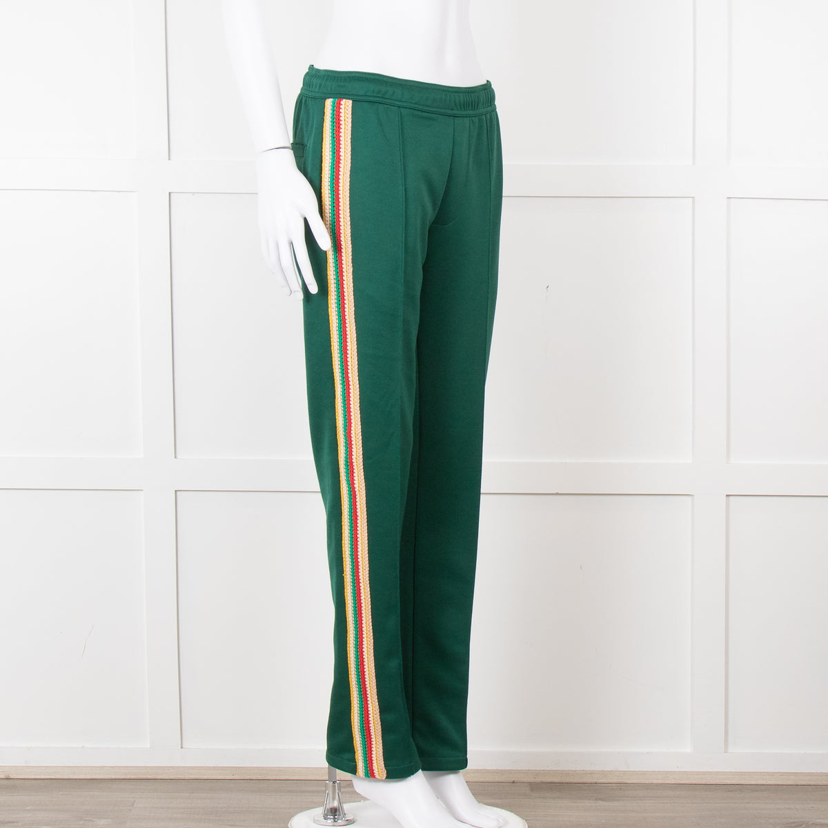 Wales Bonner Green Multicolour Side Strap Sweat Pants