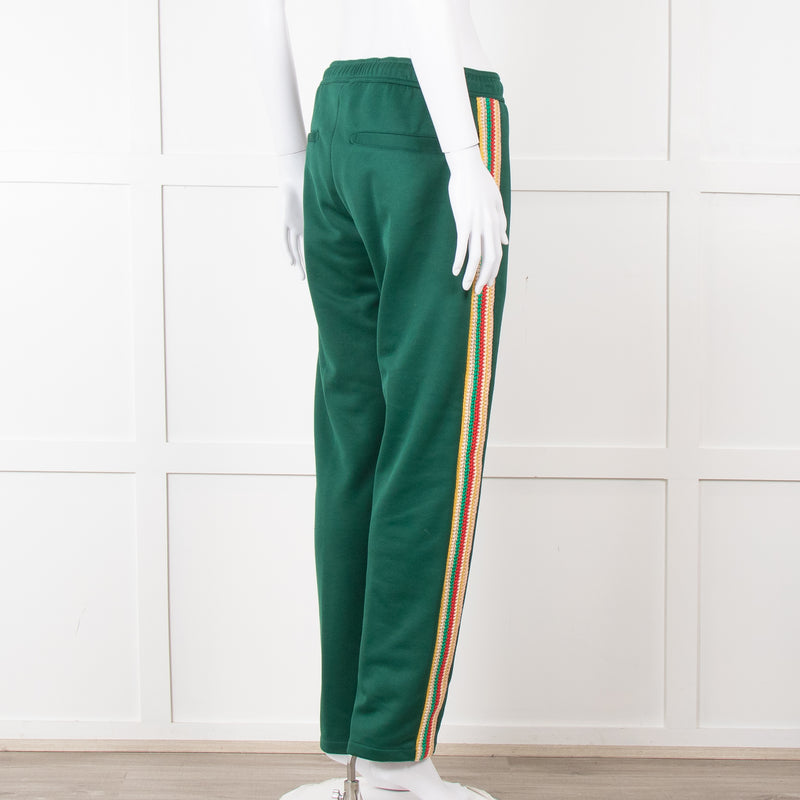 Wales Bonner Green Multicolour Side Strap Sweat Pants