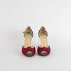 Christian Louboutin Pink Glitter Knot Animal Heeled Shoes