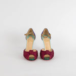 Christian Louboutin Pink Glitter Knot Animal Heeled Shoes