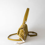 Tory Burch Lemon Kira Crocheted Straw Shoulder Bag