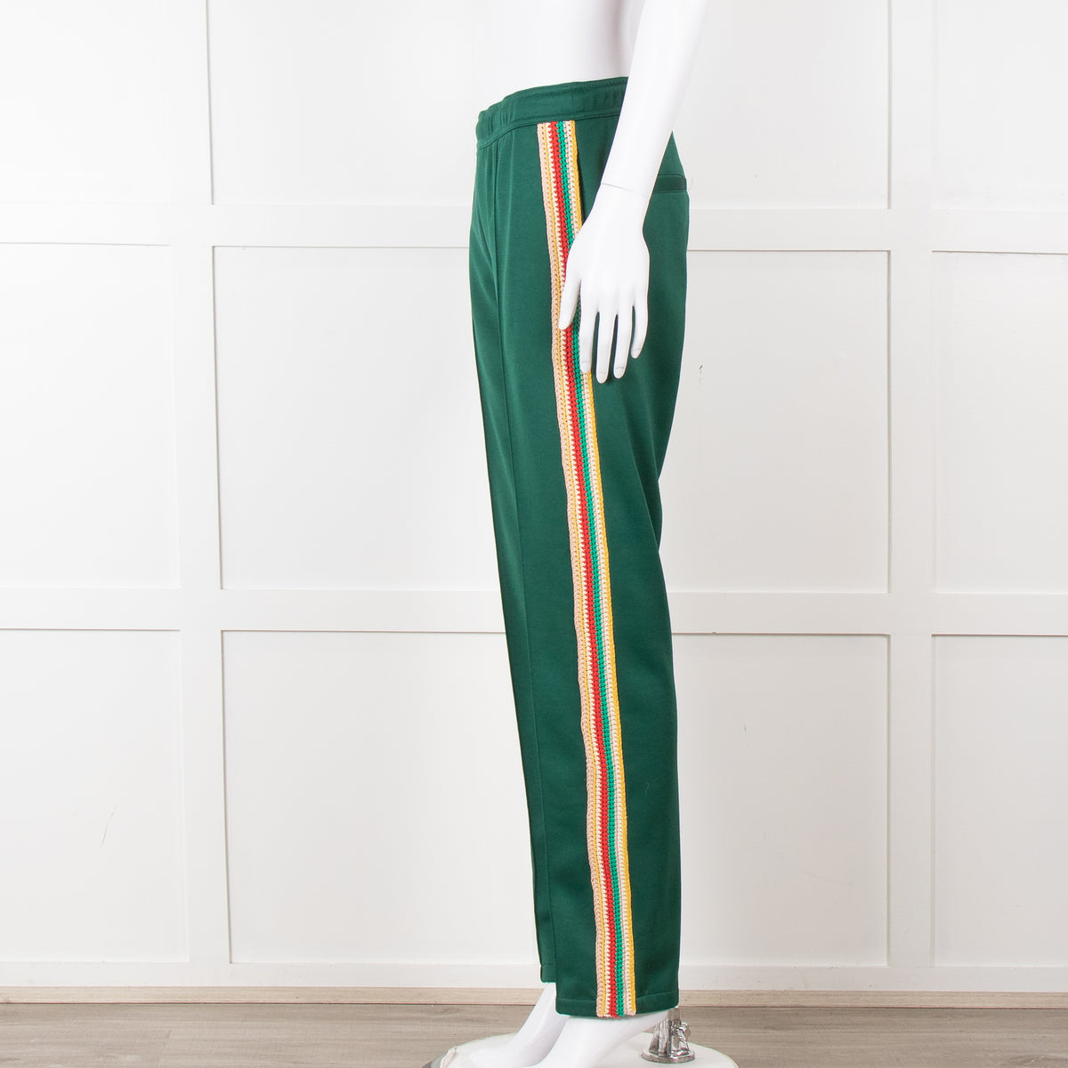 Wales Bonner Green Multicolour Side Strap Sweat Pants