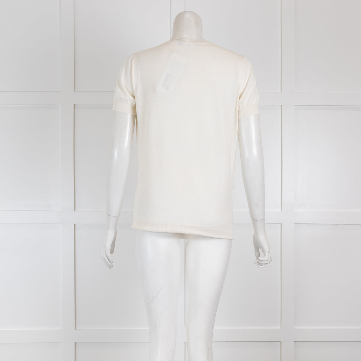 Loro Piana Cream Silk Mix Short Sleeved Top