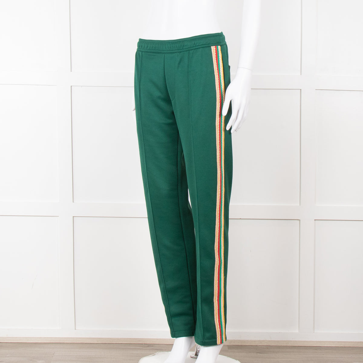 Wales Bonner Green Multicolour Side Strap Sweat Pants