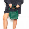 Valentino Green Napa Mini V Logo Pouf Bucket Bag