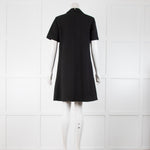 Gucci Black Dress With Gold Logo Buttons And Chain