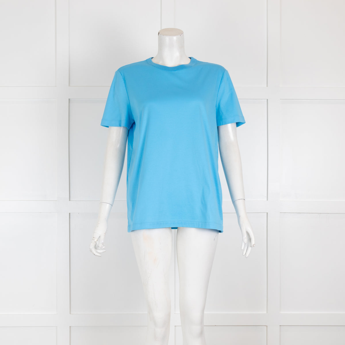 Loro Piana Blue T-Shirt with Logo Motif