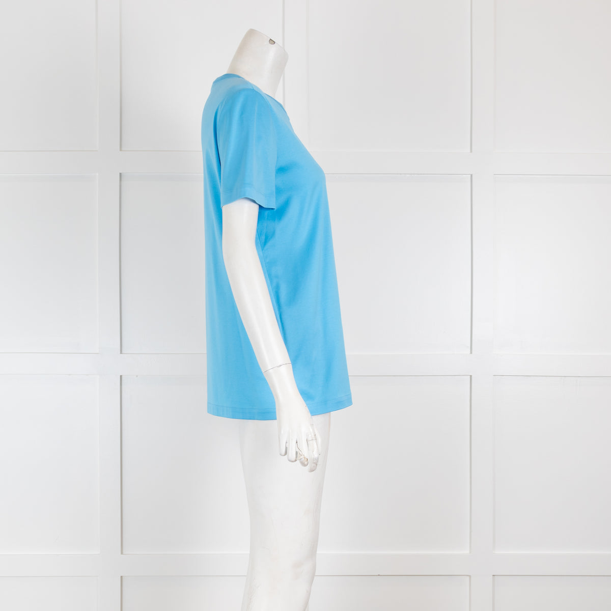 Loro Piana Blue T-Shirt with Logo Motif