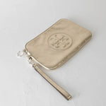 Tory Burch Gold Perry Bombe Metallic Wristlet Pouch