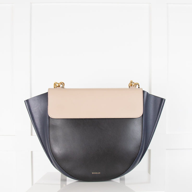 Wandler Black Navy Beige Hortensia  Flap Bag