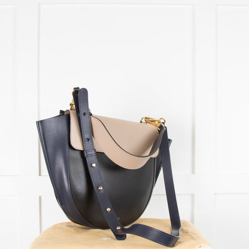 Wandler Black Navy Beige Hortensia  Flap Bag