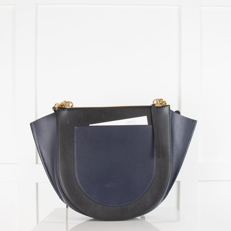 Wandler Black Navy Beige Hortensia  Flap Bag