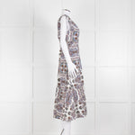 VERONICA BEARD White, Brown, Blue Pattern Cotton Sleeveless Dress