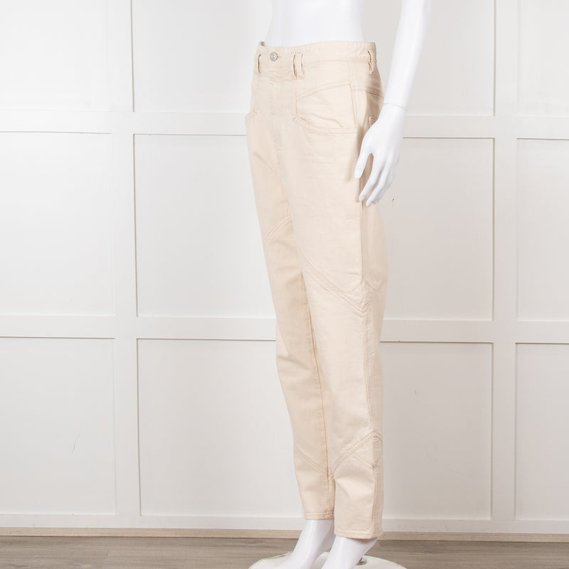 Isabel Marant Cream Embroidered Pocket Detail Jeans