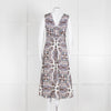 VERONICA BEARD White, Brown, Blue Pattern Cotton Sleeveless Dress