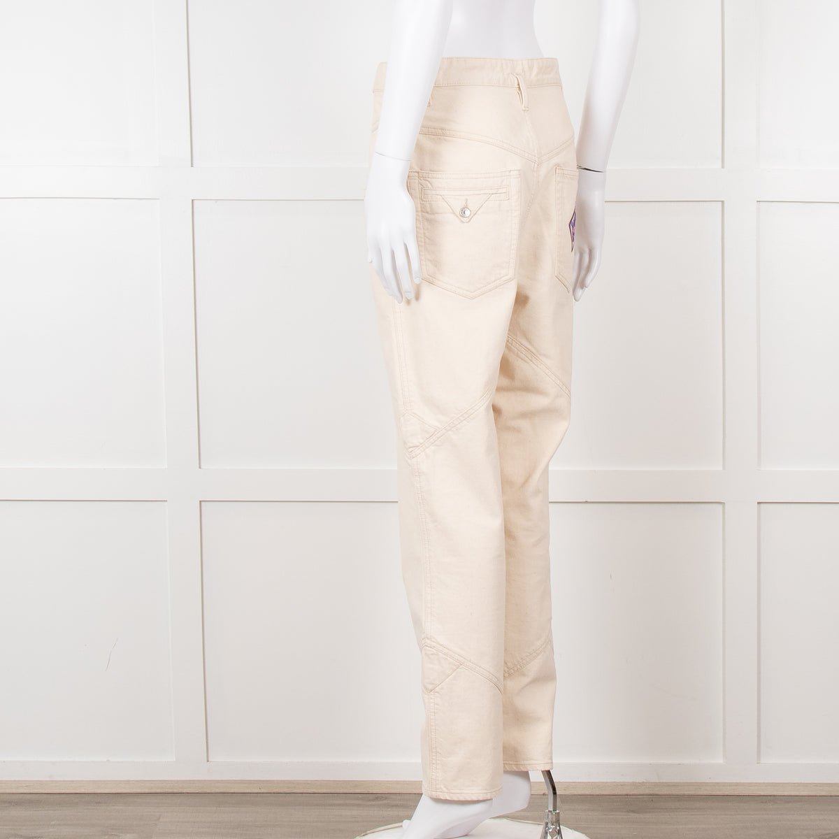 Isabel Marant Cream Embroidered Pocket Detail Jeans
