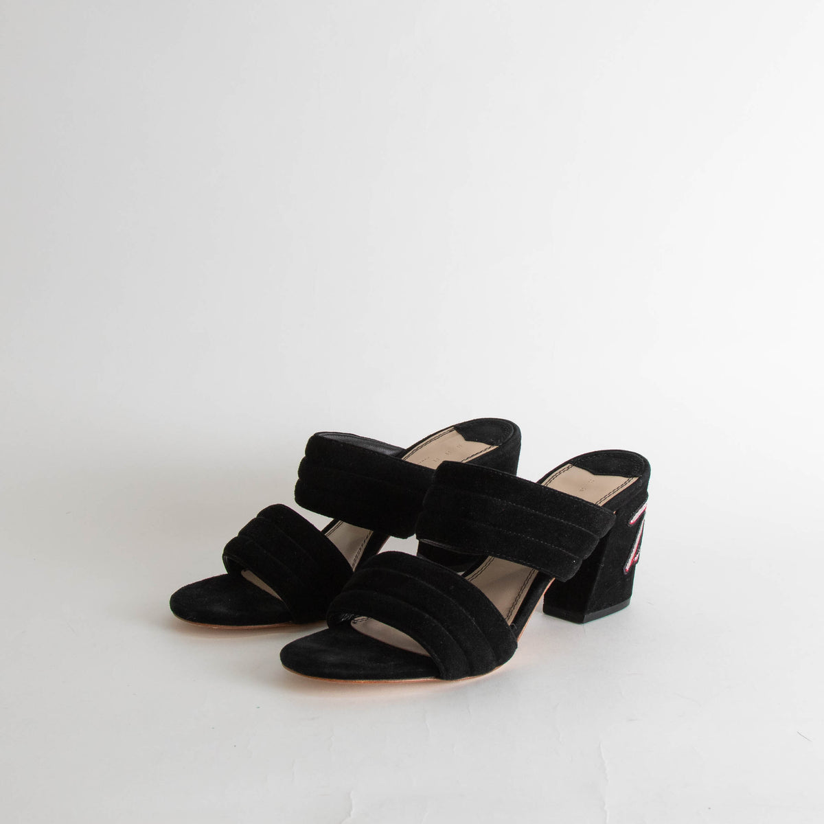 Sandro Black Suede True Love Block Heel Sandals