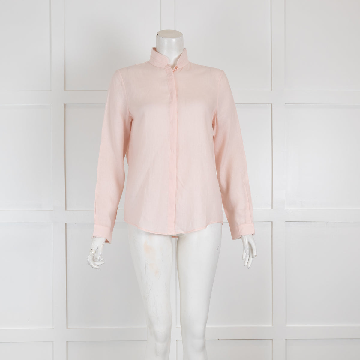 Loro Piana Soft Pink Linen Blouse with Raw Hems