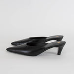 Toteme Black Leather Mule with Pointed Toe