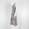 VERONICA BEARD White, Brown, Blue Pattern Cotton Sleeveless Dress
