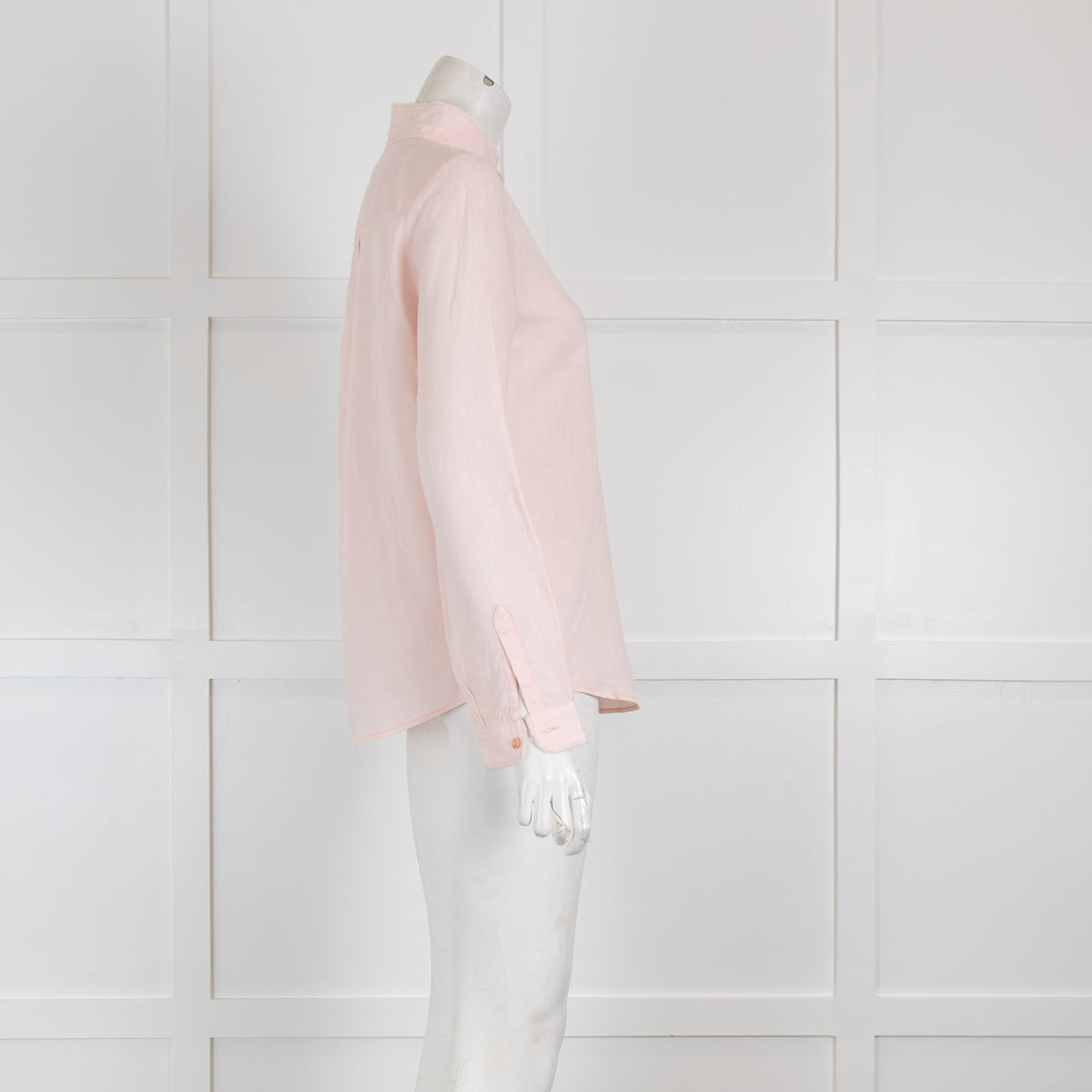 Loro Piana Soft Pink Linen Blouse with Raw Hems