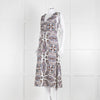 VERONICA BEARD White, Brown, Blue Pattern Cotton Sleeveless Dress