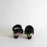 Sandro Black Suede True Love Block Heel Sandals