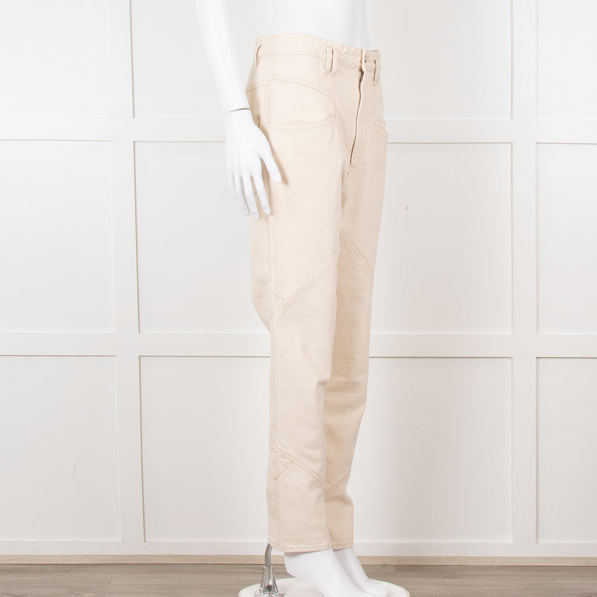 Isabel Marant Cream Embroidered Pocket Detail Jeans