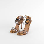 Aquazzura Leopard Print Pony Skin Heels With Clear Strap