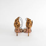 Aquazzura Leopard Print Pony Skin Heels With Clear Strap
