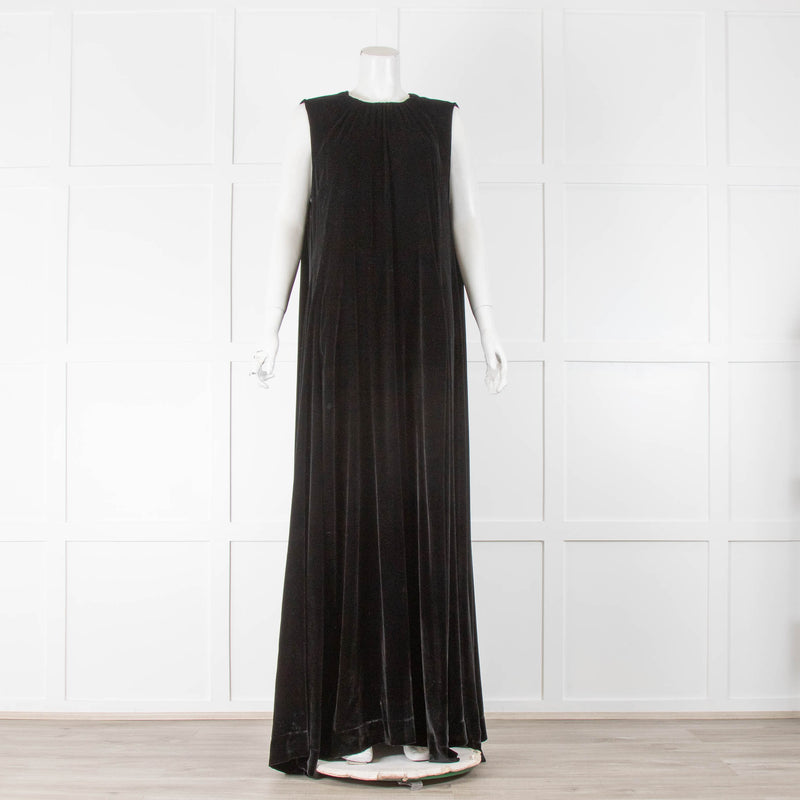Raey Black Velvet Sleeveless Maxi Dress