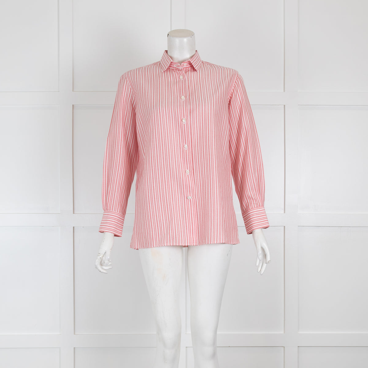 Loro Piana Red & White Stripe Long Sleeved Shirt
