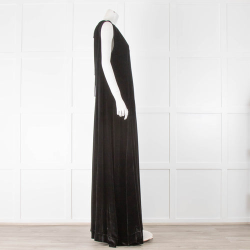 Raey Black Velvet Sleeveless Maxi Dress