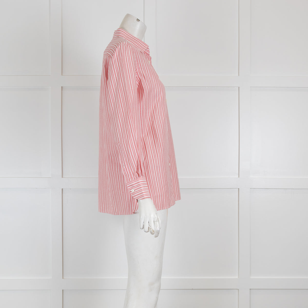 Loro Piana Red & White Stripe Long Sleeved Shirt