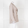 Maje Beige And Blue Houndstooth Double Breasted Blazer