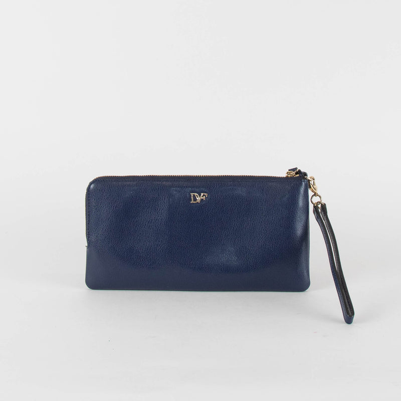 Diane Von Furstenberg Navy Mystical Eye Clutch Bag