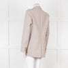 Maje Beige And Blue Houndstooth Double Breasted Blazer