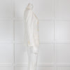 Loro Piana Cream Double Breasted Knit Blazer with Grey Stripes
