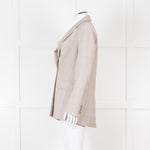Maje Beige And Blue Houndstooth Double Breasted Blazer