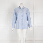Loro Piana Blue and White Striped Shirt