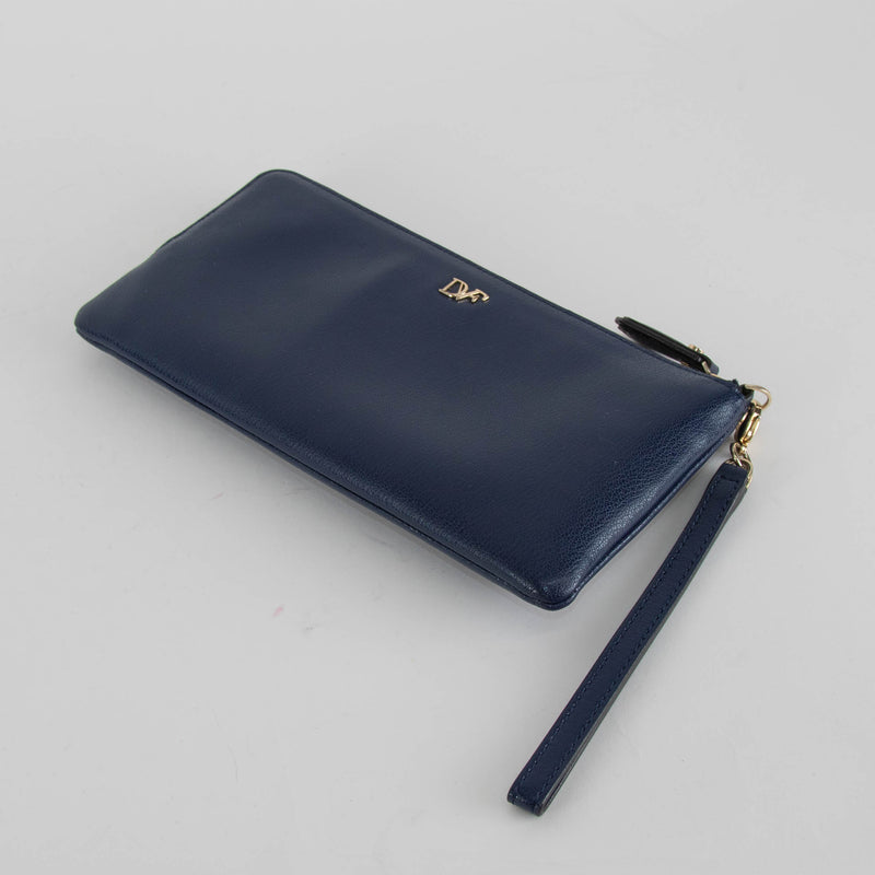 Diane Von Furstenberg Navy Mystical Eye Clutch Bag