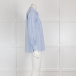 Loro Piana Blue and White Striped Shirt