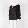 Pranella Black Cotton and Lace Frilled Blouse