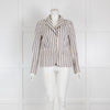 Loro Piana Cream, Blue & Brown Pin Stripe Blazer