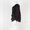 Pranella Black Cotton and Lace Frilled Blouse