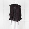 Pranella Black Cotton and Lace Frilled Blouse
