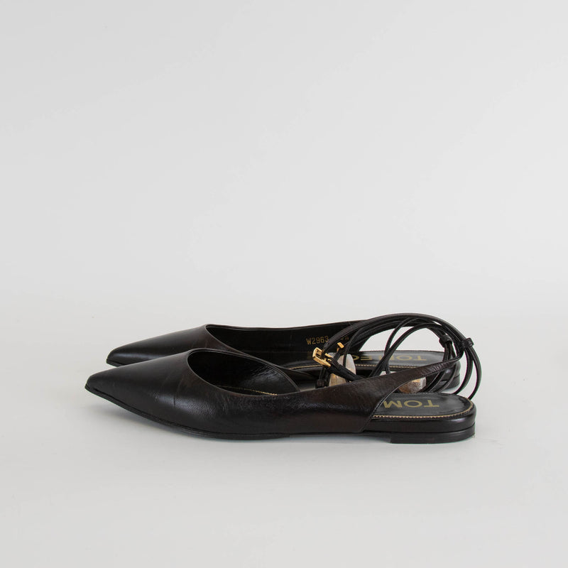 Tom Ford Shiny Kid Padlock Flat Slingback