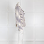 Loro Piana Cream, Blue & Brown Pin Stripe Blazer
