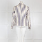 Loro Piana Cream, Blue & Brown Pin Stripe Blazer