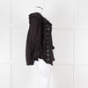 Pranella Black Cotton and Lace Frilled Blouse